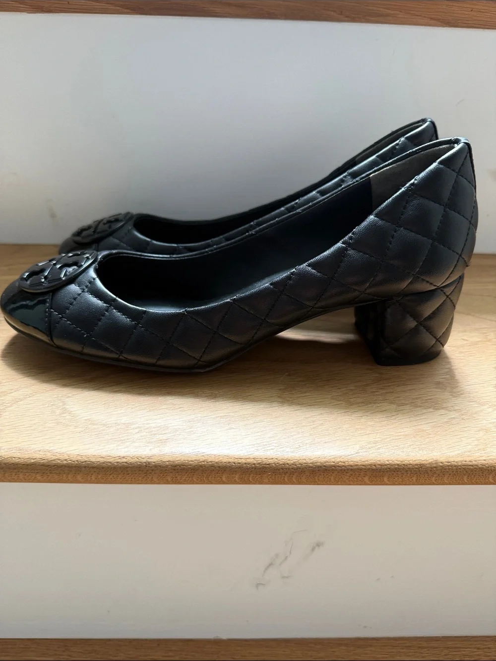 Tory Burch Leather Tweed Pattern Pumps